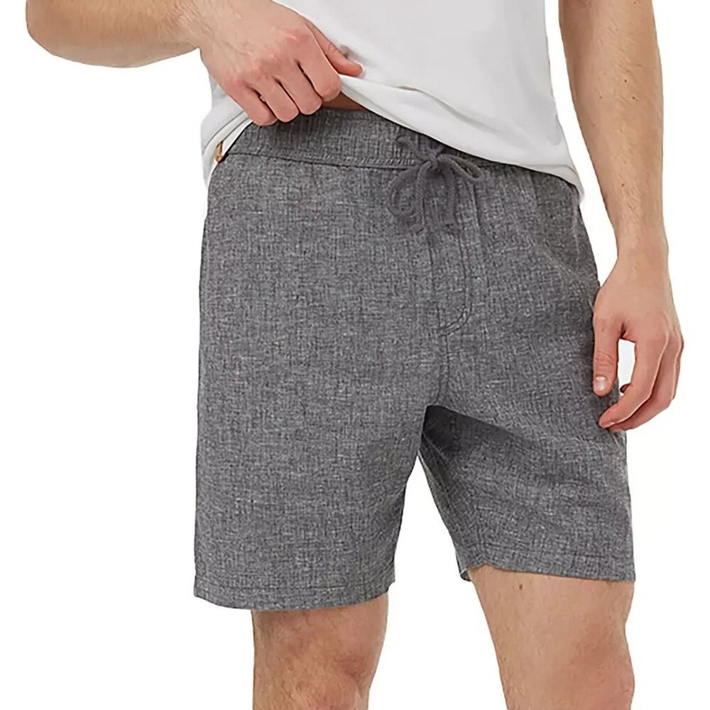 tentree Men's Hemp Joshua Shorts Granite Heather 7” Elastic waistband Large
